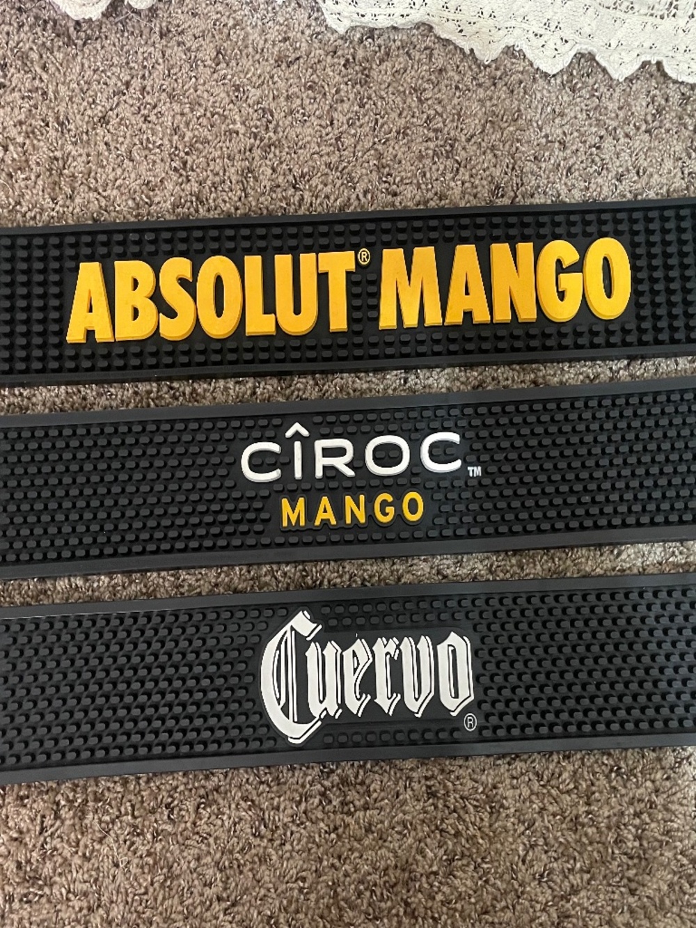 3 promo barware rubber bar rail spill mats
